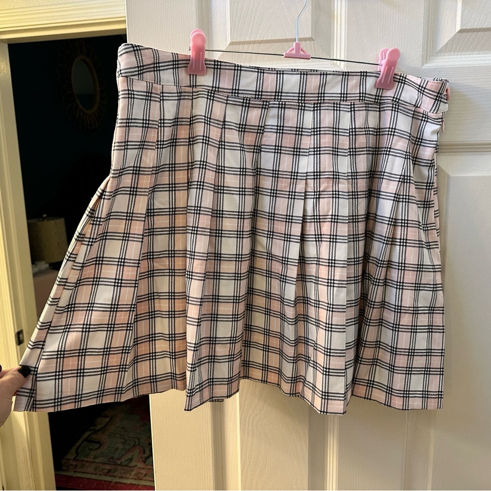 Full Tilt pink plaid skirt